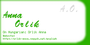 anna orlik business card